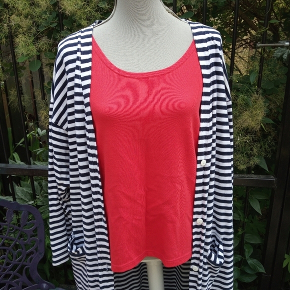 VINTAGE 80's Cardigan/Tank Top Size Large - Picture 3 of 10